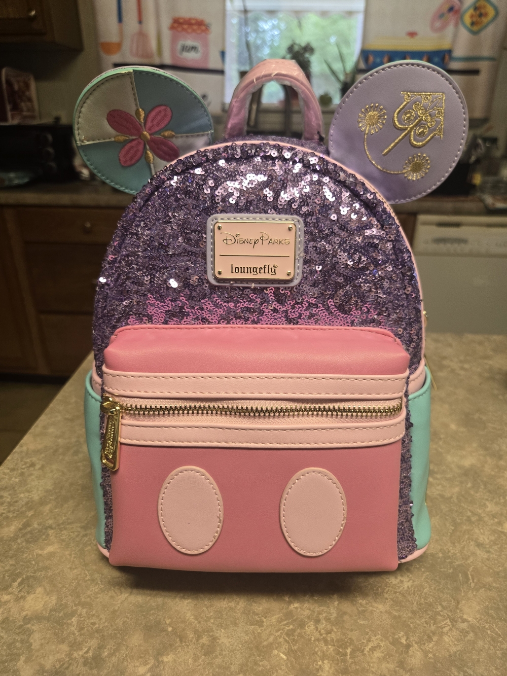 Disney Parks Loungefly Limited Edition Pink & Purple Sequin Backpack